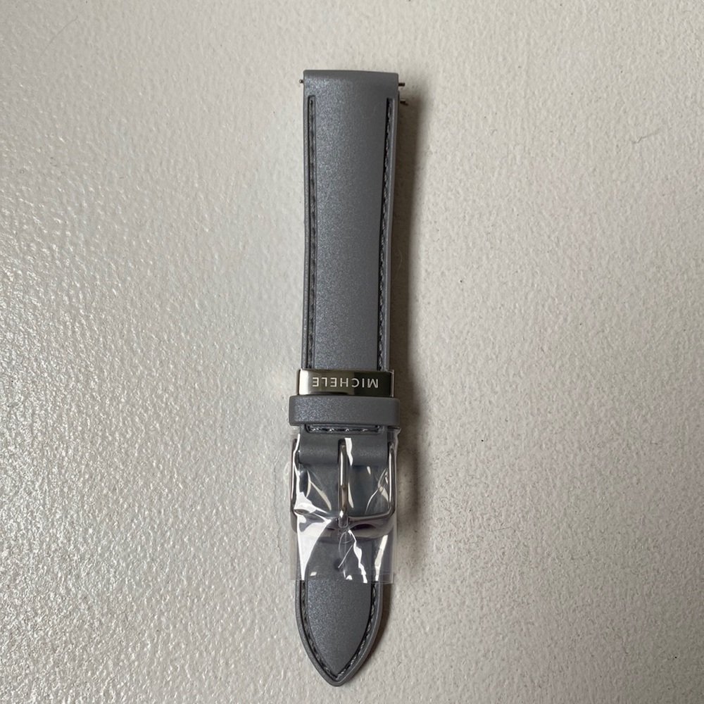 Michele pearl grey silicone watch band 18 mm